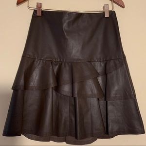 Carlisle Per Se Genuine Leather Pleated Skirt